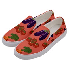 Vegetable Carrot Tomato Pumpkin Eggplant Men s Canvas Slip Ons by Mariart