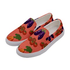 Vegetable Carrot Tomato Pumpkin Eggplant Women s Canvas Slip Ons by Mariart