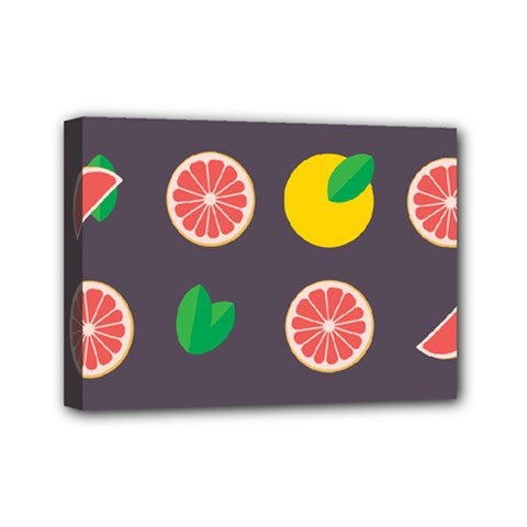 Wild Textures Grapefruits Pattern Lime Orange Mini Canvas 7  X 5  by Mariart