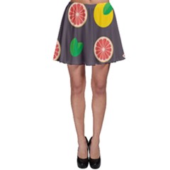 Wild Textures Grapefruits Pattern Lime Orange Skater Skirt by Mariart