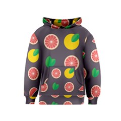 Wild Textures Grapefruits Pattern Lime Orange Kids  Pullover Hoodie