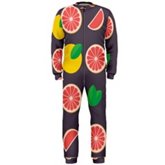 Wild Textures Grapefruits Pattern Lime Orange Onepiece Jumpsuit (men)  by Mariart