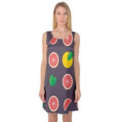 Wild Textures Grapefruits Pattern Lime Orange Sleeveless Satin Nightdress by Mariart