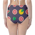 Wild Textures Grapefruits Pattern Lime Orange High-Waist Bikini Bottoms View2