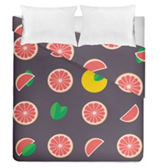 Wild Textures Grapefruits Pattern Lime Orange Duvet Cover Double Side (queen Size) by Mariart