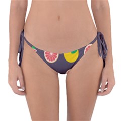 Wild Textures Grapefruits Pattern Lime Orange Reversible Bikini Bottom