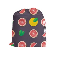 Wild Textures Grapefruits Pattern Lime Orange Drawstring Pouches (extra Large) by Mariart