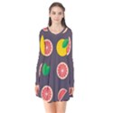 Wild Textures Grapefruits Pattern Lime Orange Flare Dress View1