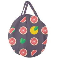 Wild Textures Grapefruits Pattern Lime Orange Giant Round Zipper Tote by Mariart