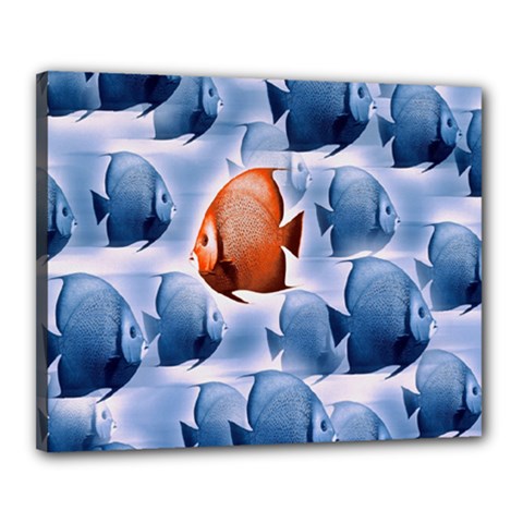 Swim Fish Canvas 20  X 16 