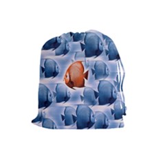 Swim Fish Drawstring Pouches (large)  by Mariart