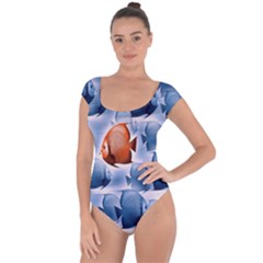 Swim Fish Short Sleeve Leotard  by Mariart