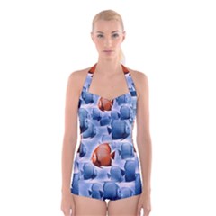 Swim Fish Boyleg Halter Swimsuit 