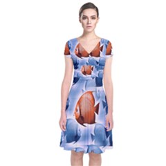 Swim Fish Short Sleeve Front Wrap Dress by Mariart