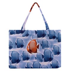 Swim Fish Zipper Medium Tote Bag