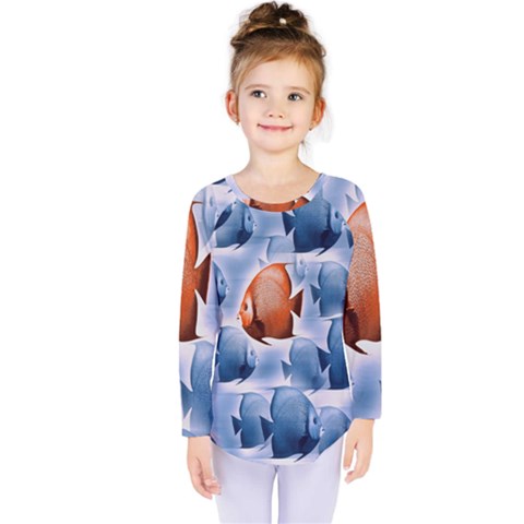 Swim Fish Kids  Long Sleeve Tee by Mariart