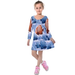 Swim Fish Kids  Long Sleeve Velvet Dress