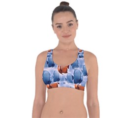 Swim Fish Cross String Back Sports Bra by Mariart