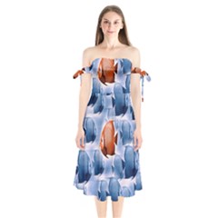 Swim Fish Shoulder Tie Bardot Midi Dress