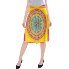 Triangle Orange Pink Midi Beach Skirt