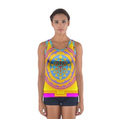 Triangle Orange Pink Sport Tank Top  by Mariart