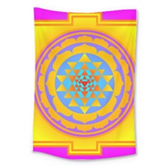 Triangle Orange Pink Large Tapestry by Mariart