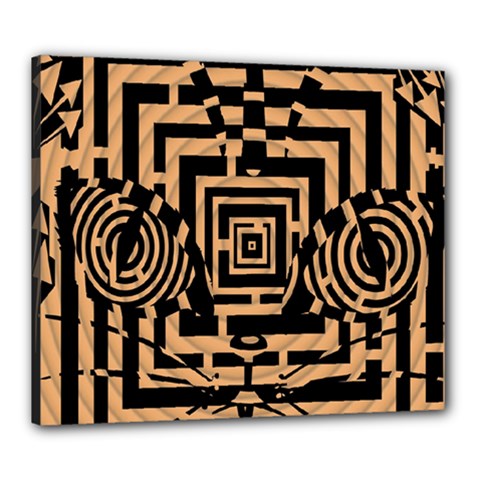 Wooden Cat Face Line Arrow Mask Plaid Canvas 24  X 20  by Mariart