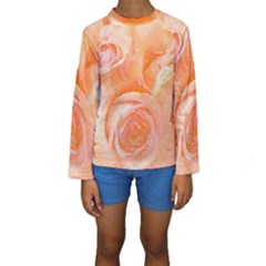 Flower Power, Wonderful Roses, Vintage Design Kids  Long Sleeve Swimwear by FantasyWorld7