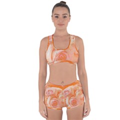 Flower Power, Wonderful Roses, Vintage Design Racerback Boyleg Bikini Set