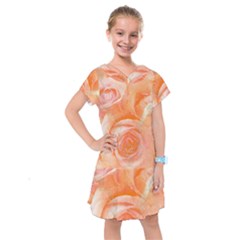 Flower Power, Wonderful Roses, Vintage Design Kids  Drop Waist Dress