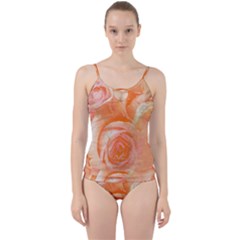 Flower Power, Wonderful Roses, Vintage Design Cut Out Top Tankini Set