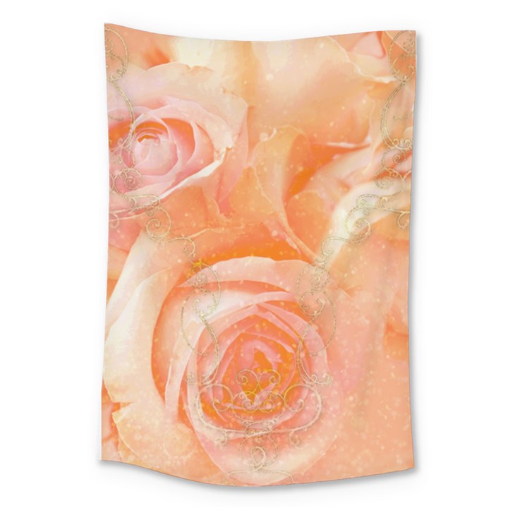 Flower Power, Wonderful Roses, Vintage Design Large Tapestry