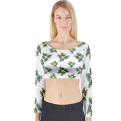 Nature Motif Pattern Design Long Sleeve Crop Top by dflcprints