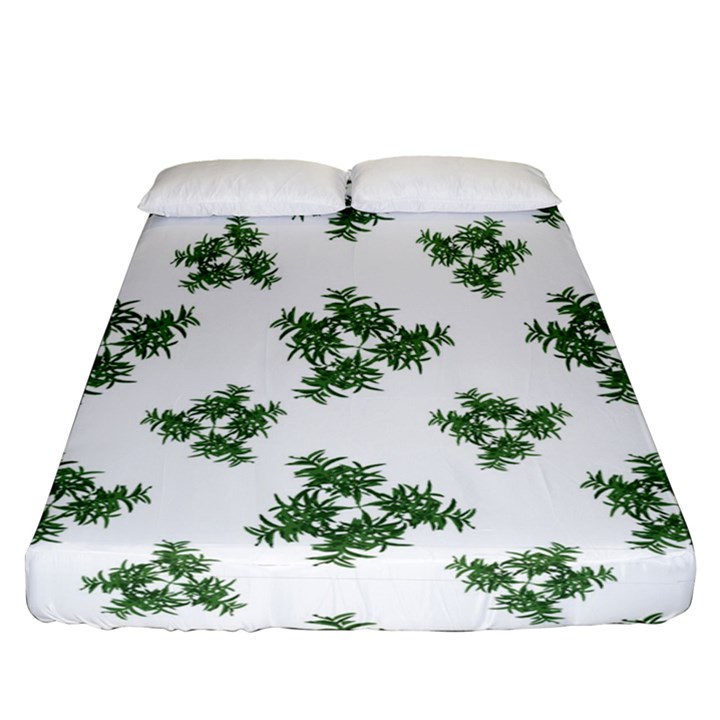 Nature Motif Pattern Design Fitted Sheet (Queen Size)