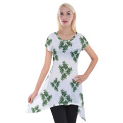 Nature Motif Pattern Design Short Sleeve Side Drop Tunic by dflcprints