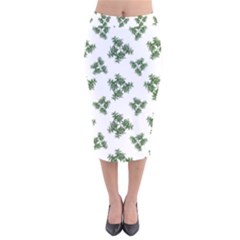 Nature Motif Pattern Design Velvet Midi Pencil Skirt by dflcprints