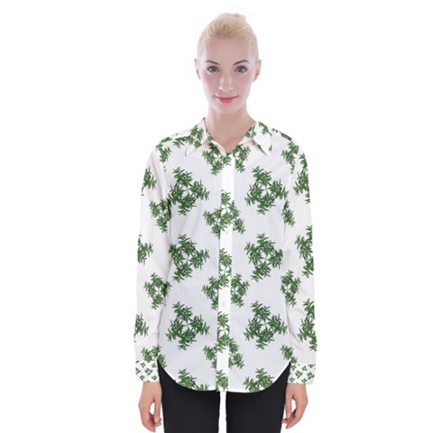 Nature Motif Pattern Design Womens Long Sleeve Shirt by dflcprints