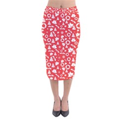 Xmas Pattern Velvet Midi Pencil Skirt by Valentinaart