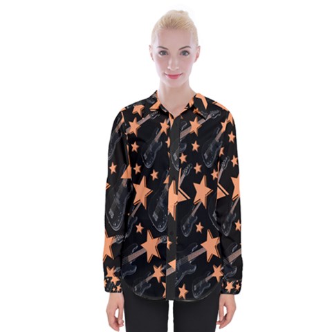 Guitar Star Rain Womens Long Sleeve Shirt by SpaceyQT