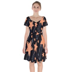 Guitar Star Rain Short Sleeve Bardot Dress