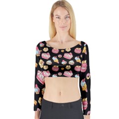 Sweet Pattern Long Sleeve Crop Top by Valentinaart