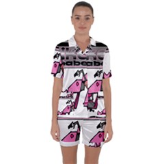 Biker Babe Satin Short Sleeve Pyjamas Set