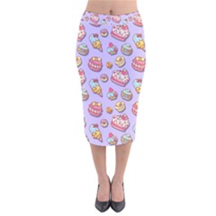 Sweet Pattern Velvet Midi Pencil Skirt by Valentinaart