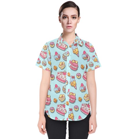 Sweet Pattern Women s Short Sleeve Shirt by Valentinaart