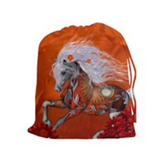 Steampunk, Wonderful Wild Steampunk Horse Drawstring Pouches (extra Large) by FantasyWorld7