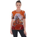 Steampunk, Wonderful Wild Steampunk Horse Short Sleeve Top View1