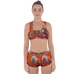 Steampunk, Wonderful Wild Steampunk Horse Racerback Boyleg Bikini Set