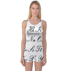 Alphabet Embassy Font One Piece Boyleg Swimsuit by Mariart