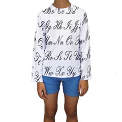 Alphabet Embassy Font Kids  Long Sleeve Swimwear