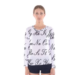 Alphabet Embassy Font Women s Long Sleeve Tee